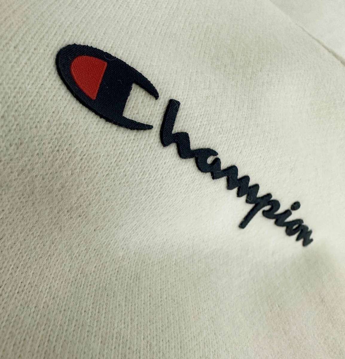 新品 M ★ Champion チャンピオン レディース トレーナー オフホワイト スウェット シャツ 裏毛 フレンチテリー ロゴ 綿 オーバーサイズ_画像4