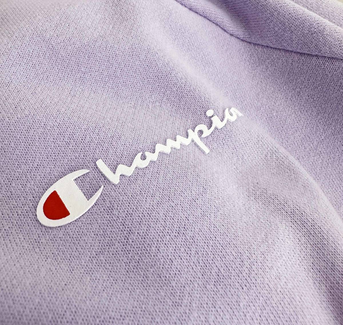 新品 L ★ Champion チャンピオン レディース トレーナー パープル スウェット シャツ 裏毛 フレンチテリー ロゴ 綿 大きめ オーバーサイズ_画像4