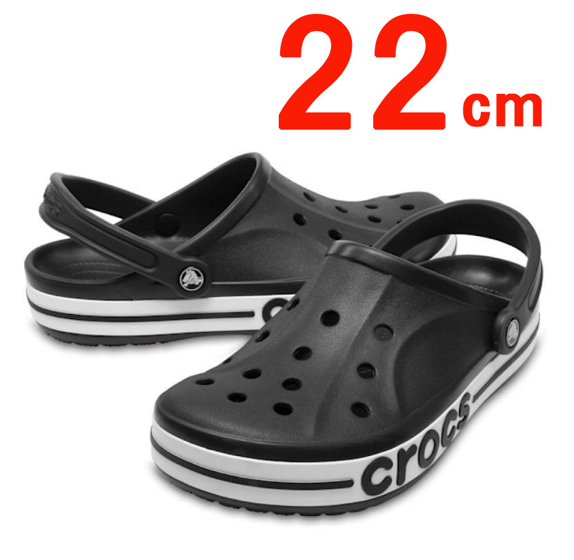 新品 22cm ★ crocs クロックス バヤバンド クロッグ 205089 ブラック ホワイト BAYABAND CLOG サンダル レディース バヤ クロックバンド