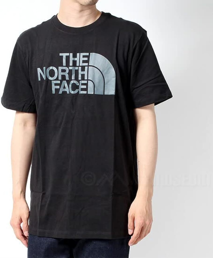 新品 M ★ THE NORTH FACE ザ ノースフェイス 半袖 ロゴ Tシャツ ブラック グレー US-S NF0A4M4P ハーフドーム コットン メンズ レディース