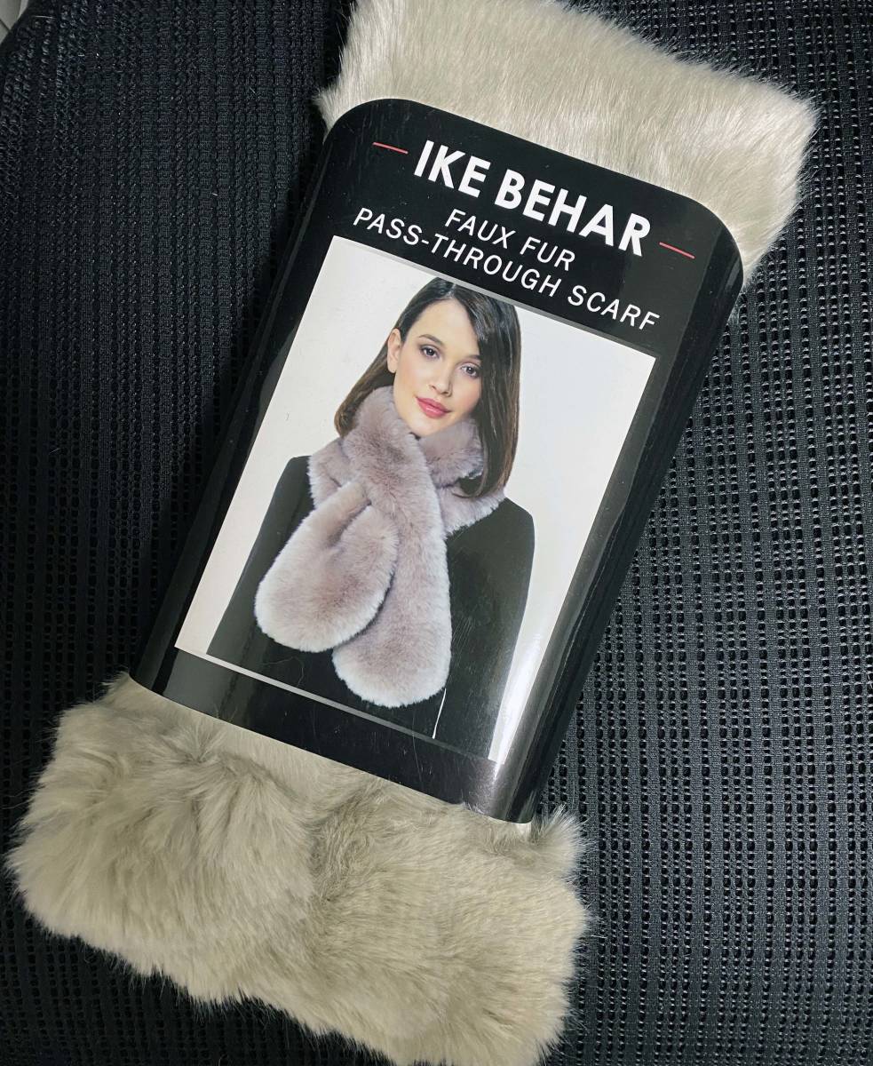 新品 コストコ IKE BEHAR フェイクファー マフラー グレージュ 新品 コストコ IKE BEHAR フェイクファー マフラー グレージュ