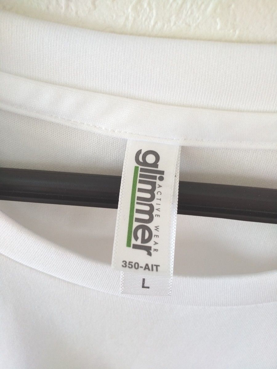 glimmer  白 半袖薄手Tシャツ 男女兼用Lサイズ　ドライTシャツ