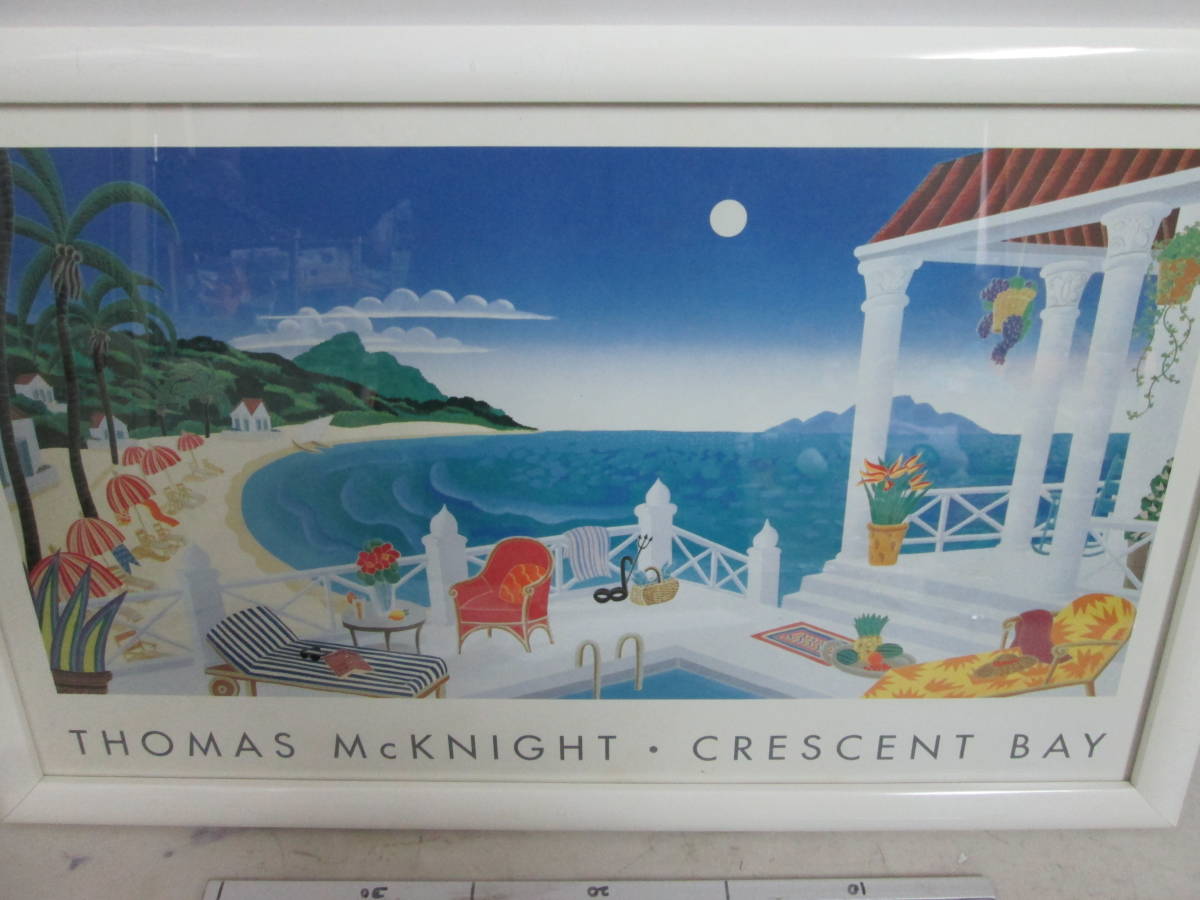 送料は商品説明欄に記入されています　トーマス・マックナイト 「Crescent Bay」額装 アートポスター ４９X３０ｃｍ　_画像2