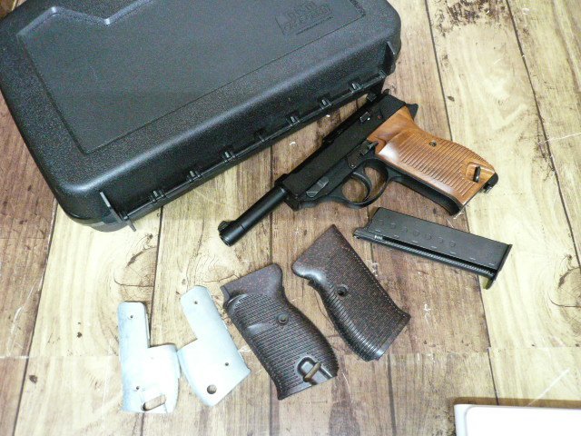 ☆1円～作動OK♪マルゼン WALTHER ワルサー P38 BK GBB ガスブローバック ac41 ALTAMONT アルタモント木製グリップ ガンケース付 管理/R235_画像2