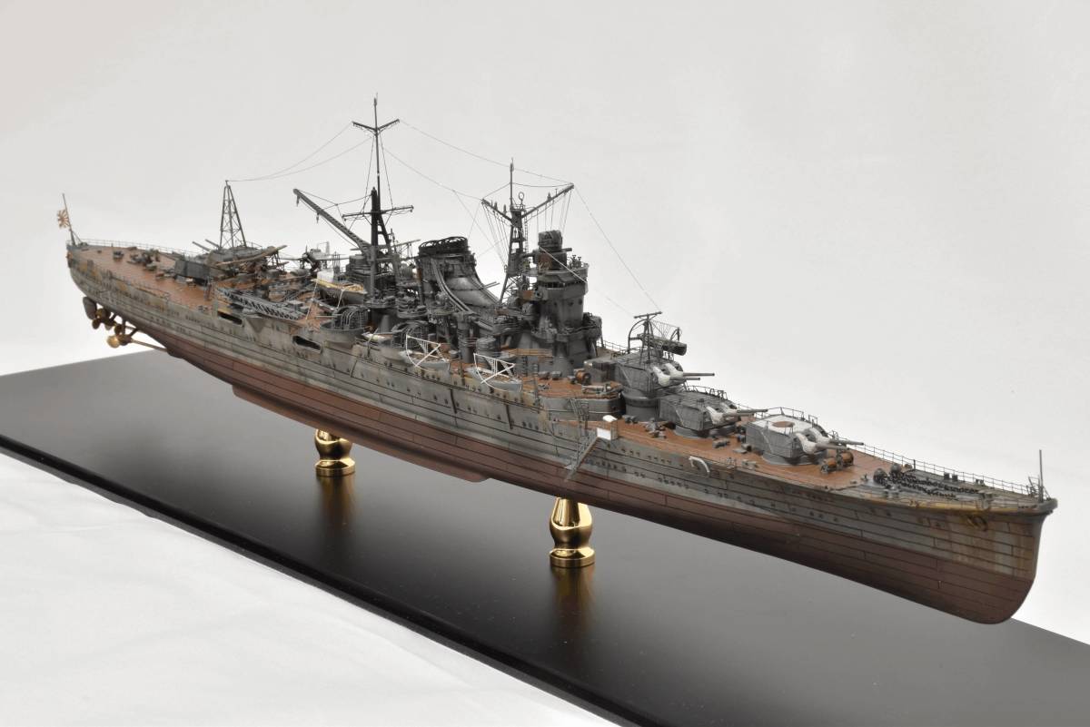 1/350大日本帝国海軍重巡洋艦「最上」完成品艦船模型 アクリルケース・銘板セット_画像1