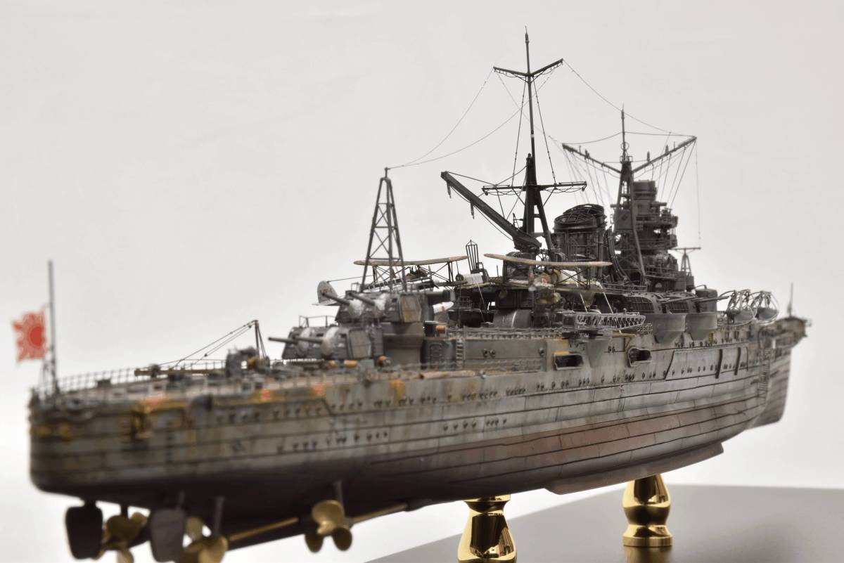 1/350大日本帝国海軍重巡洋艦「最上」完成品艦船模型 アクリルケース・銘板セット_画像3