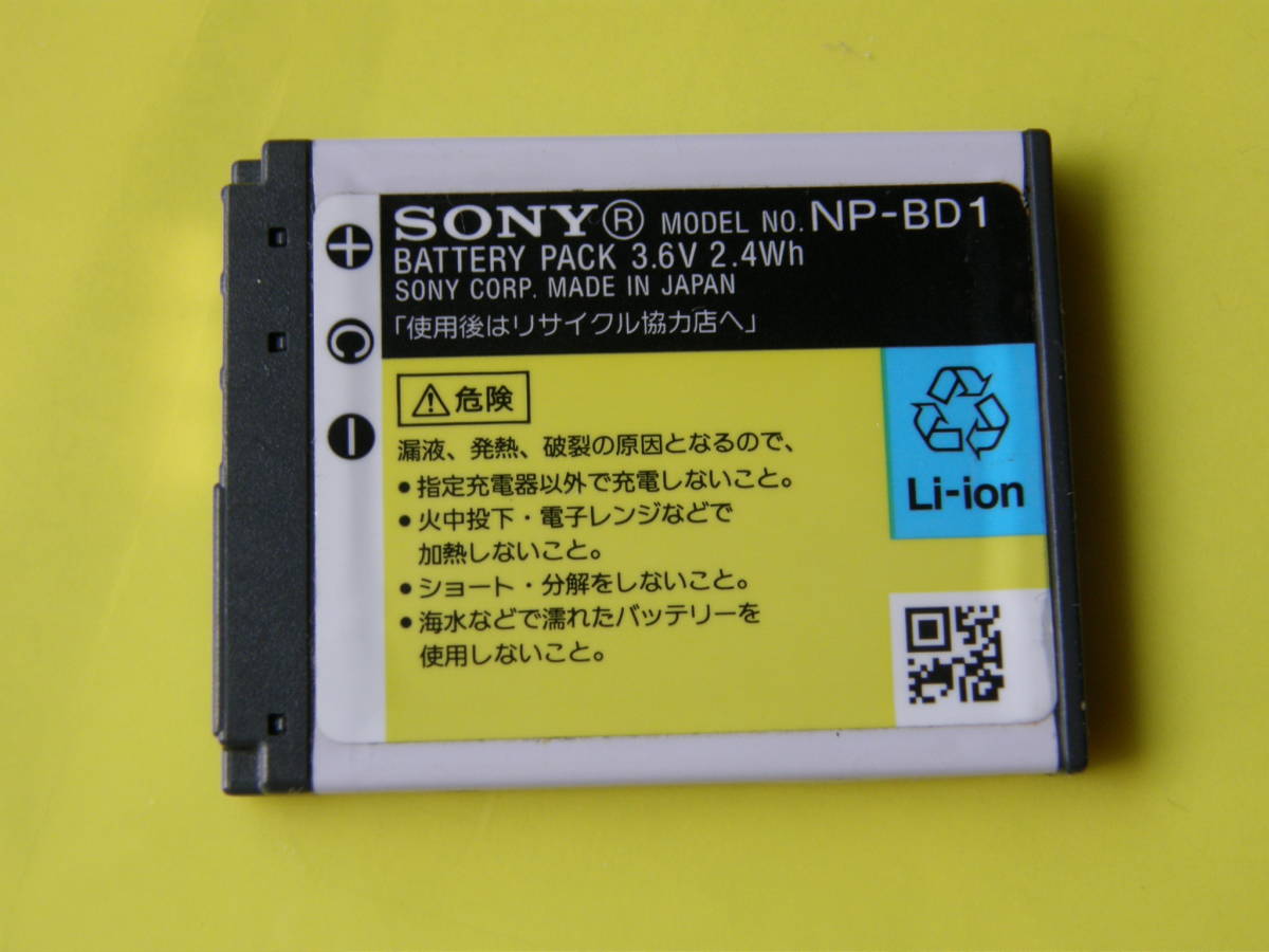 ◆　SONY NP-BD1 純正充電池 新品同然　中古.美品 ◆,,_画像6