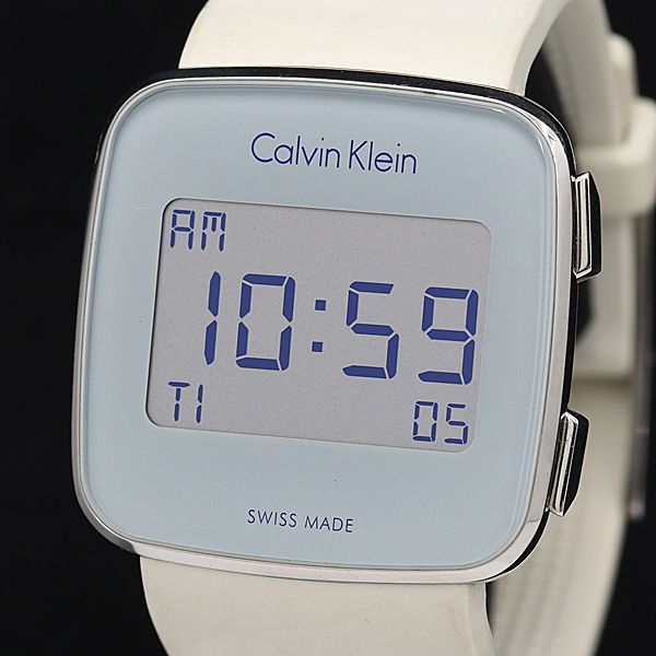 1円 稼働 良品 カルバンクライン K5C21U QZ デジタル文字盤 1ERY メンズ腕時計 OGH 9203000_画像1