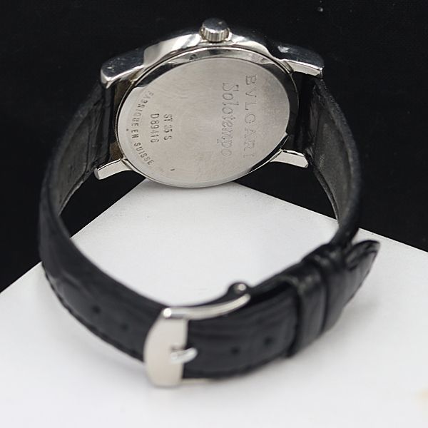 1円 稼働 良品 ブルガリ ソロテンポ ST35S QZ 白文字盤 デイト 2ANT メンズ腕時計 OGH 0234300_画像4