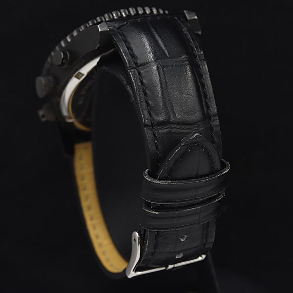 1円 稼働 良品 ハンティングワールド QZ HW-006 黒文字盤 デイト 2ANT メンズ腕時計 OGH 0275000_画像3