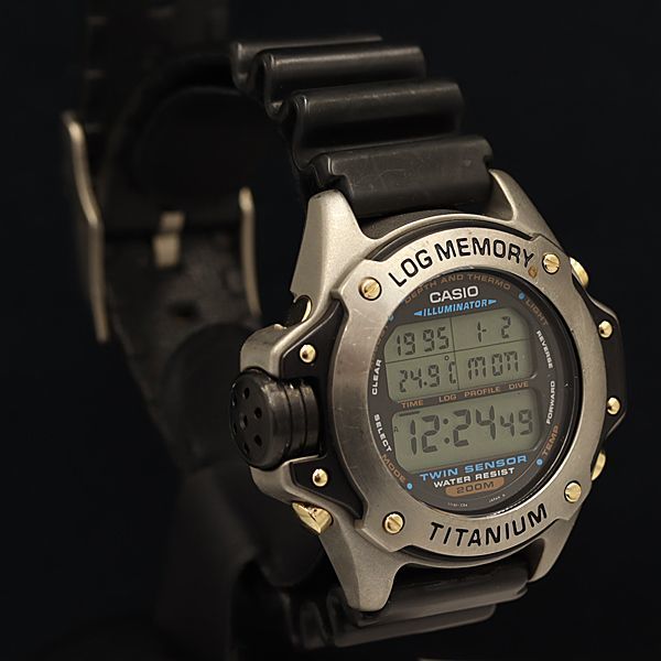 1円 稼働 良品 カシオ QZ DEP-700 ログメモリー デジタルチタン ラウンド 2NBG メンズ腕時計 INB 6215000_画像2