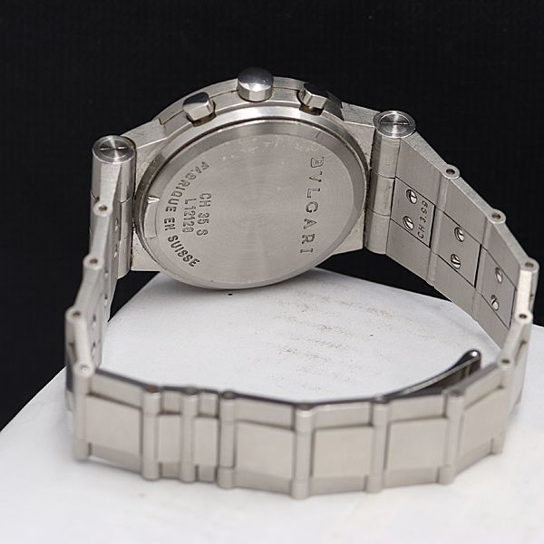 1円 稼働 良品 ブルガリ ディアゴノ スポーツ CH35S L12128 QZ クロノグラフ 黒文字盤 デイト 2DIT メンズ腕時計 OGH 6198500_画像4