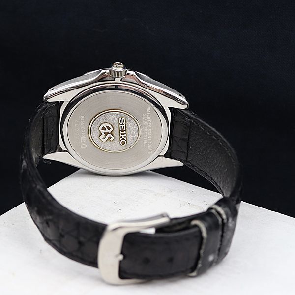 1円 稼働 良品 セイコー グランドセイコー 8J56-8010 4D0071 QZ デイト 黒文字盤 メンズ腕時計 OKZ 2DIT 6160600_画像4