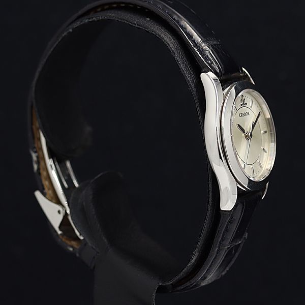 1円 稼動 良品 セイコー QZ 4J81-0AB0 クレドール ラウンド シルバー文字盤 2ANT メンズ腕時計 MTM 4852100_画像2
