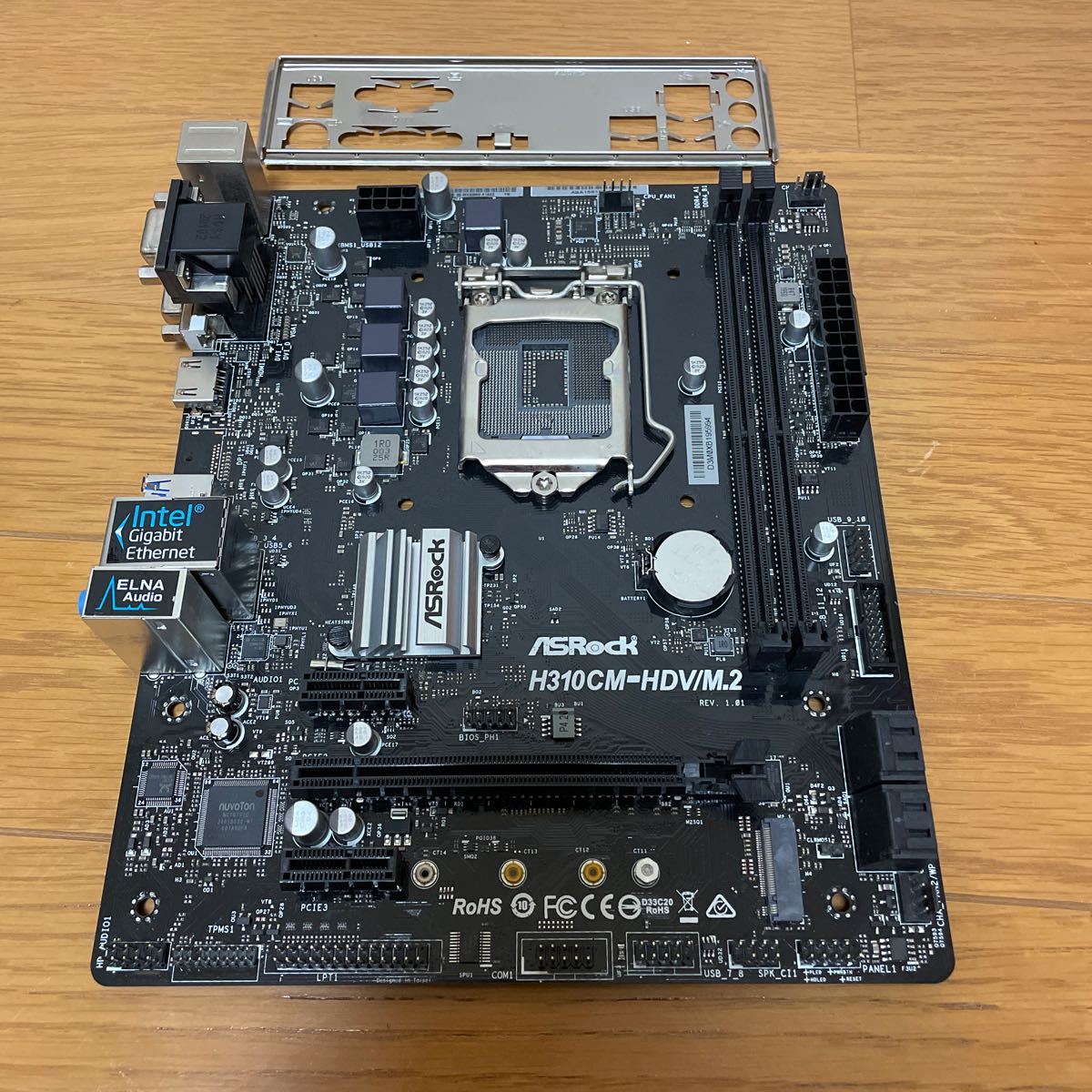 ASRock MicroATX マザーボード H310CM-HDV/M.2 LGA1151 DDR4 BIOS起動確認済 ジャンク_画像1