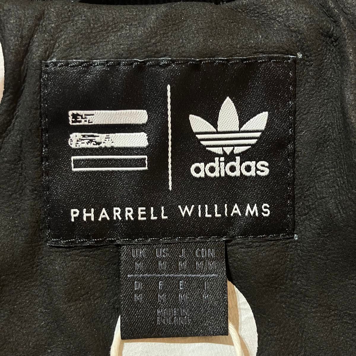 adidas PHARRELL WILLIAMS レザー トラック ジャケット M コラボ 別注 限定 ファレルウィリアムス 羊革