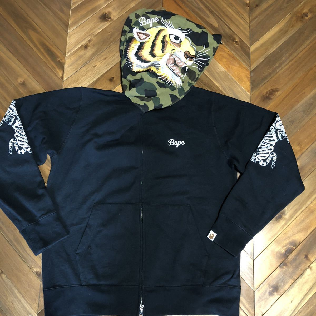 tiger embroidery hoodie BAPE エイプ タイガー パーカー A BATHING APE 刺繍 1st camo XL 2