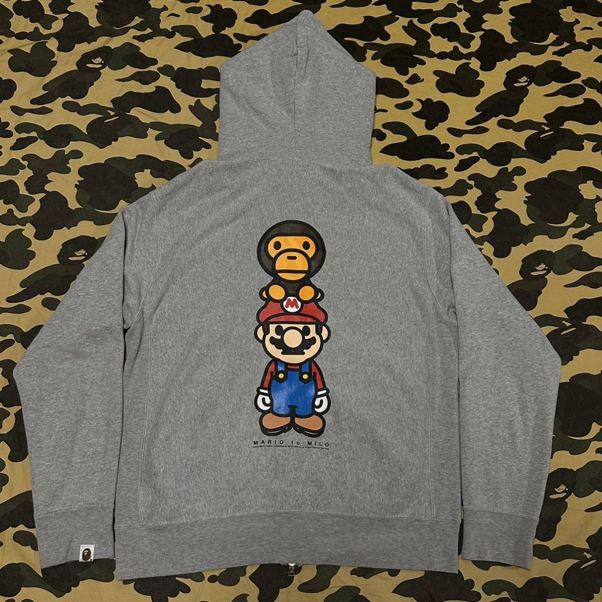 baby milo super mario hoodie BAPE エイプ A BATHING APE マリオ マリオ nintendo パーカー コラボの画像3