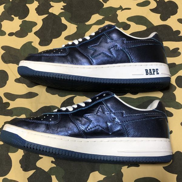 BAPESTA LOW BLUE FOIL US9.5 27.5CM BAPE STA ベイプスタ エイプ A BATHING APE_画像2