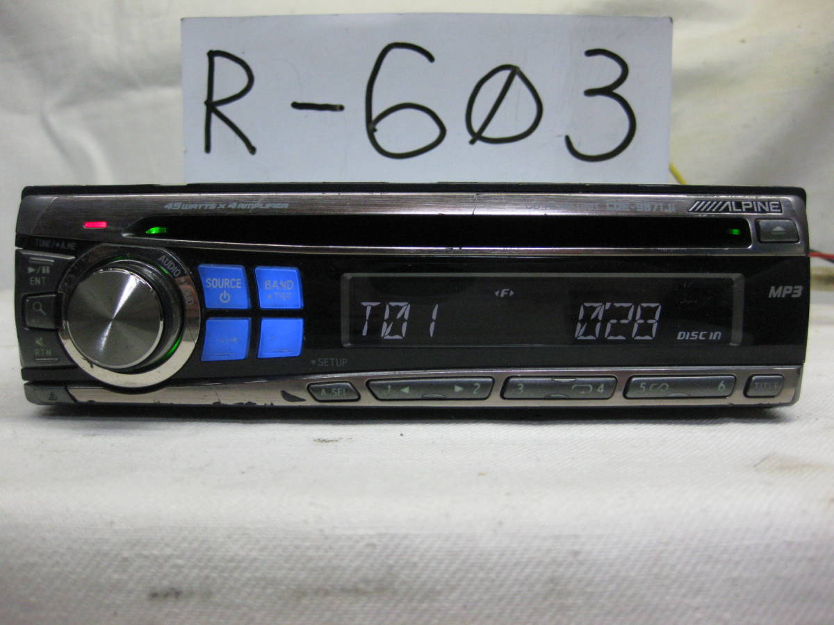 R-603 ALPINE アルパイン CDE-9871Ji MP3 ipod 1Dサイズ CDデッキ 補償付_画像1