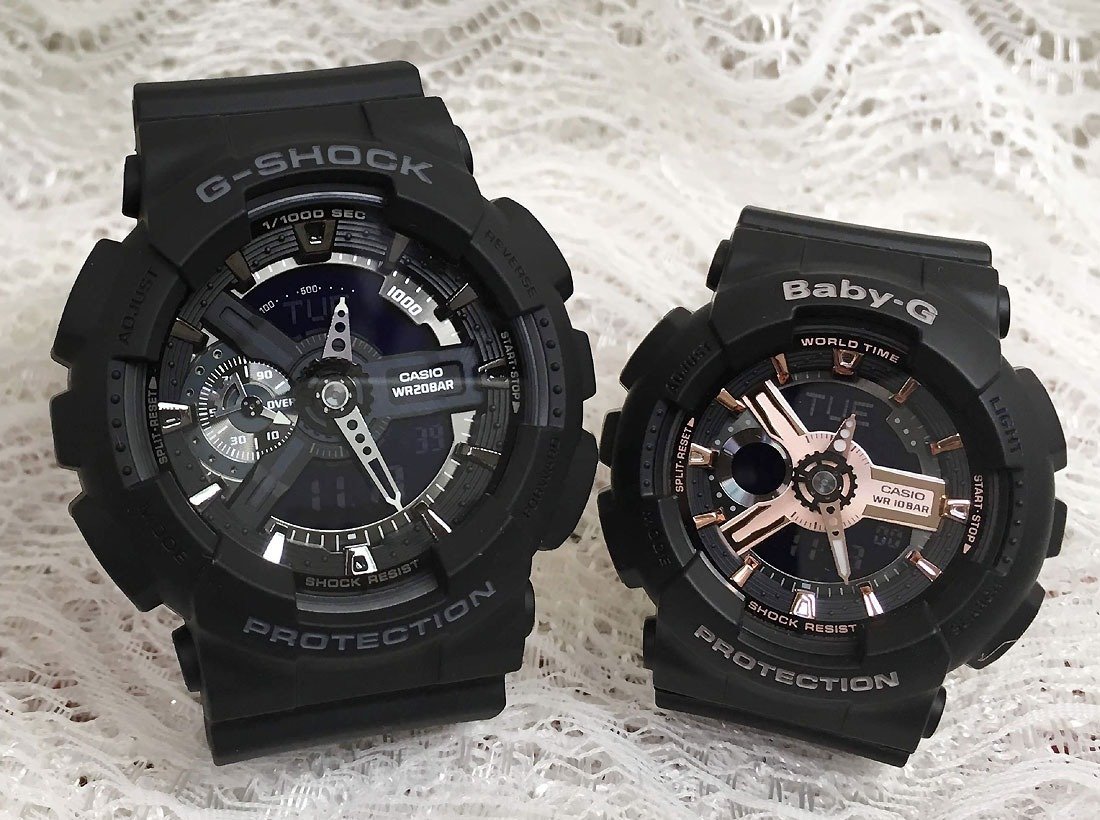 恋人達のペアウオッチ G-SHOCK BABY-G ペア腕時計 カシオ 2本セット gショック ベビーg GA-110-1BJF BA-110XRG-1AJF ラッピング無料