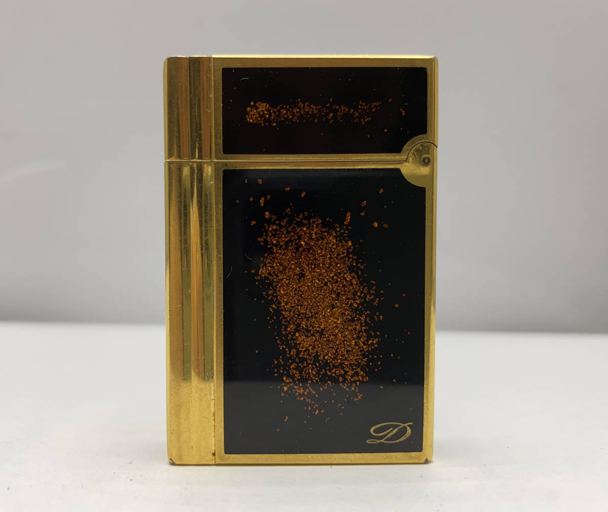 超特価SALE開催! S.T.Dupont デュポン GATSBY ギャツビー ガスライター 漆 ラッカー/ブラック×ゴールドカラー フランス製 火花OK デュポン