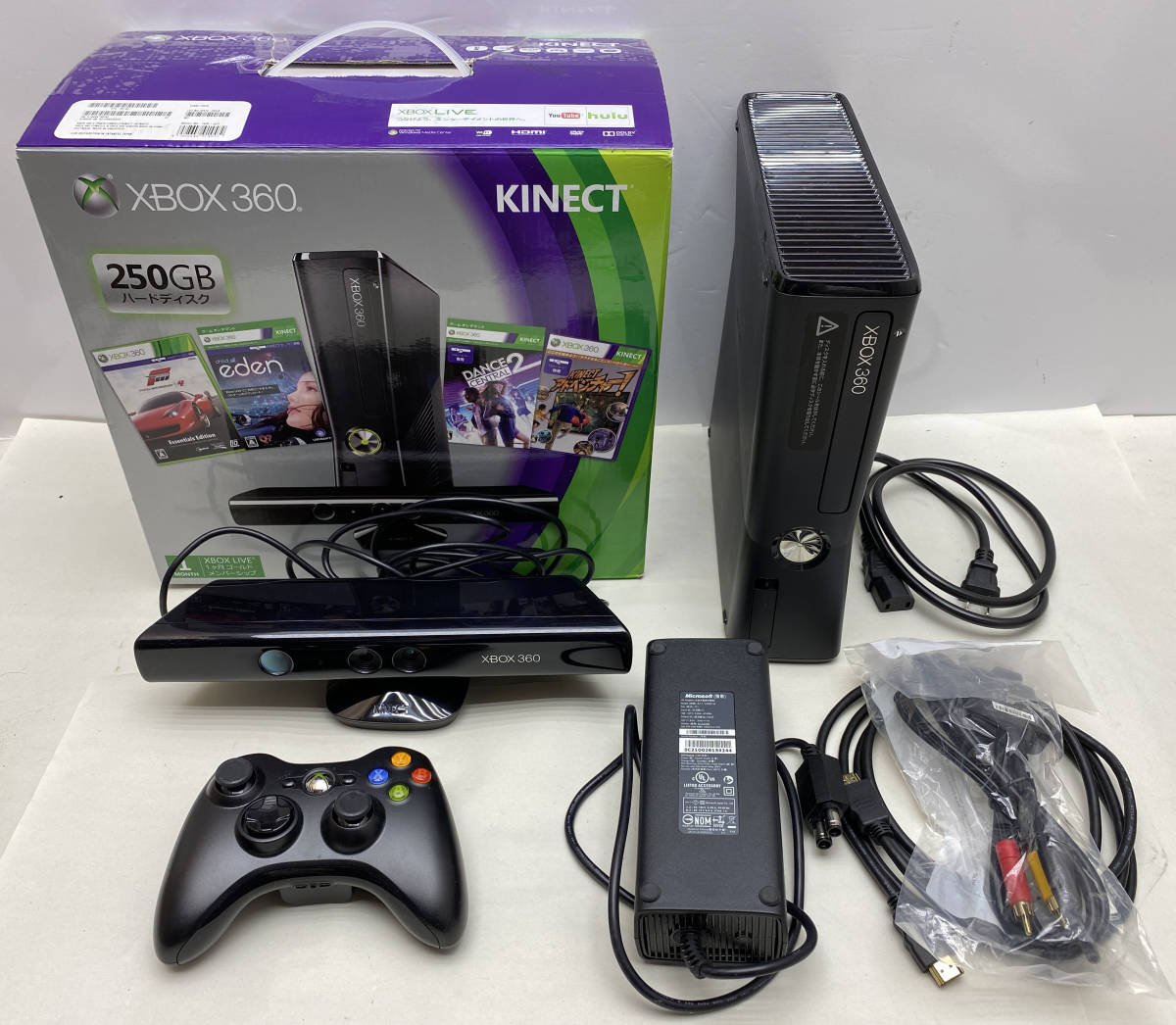 XBOX 360 model 1439 250GB body KINECT black Microsoft AC adapter / controller box equipped 