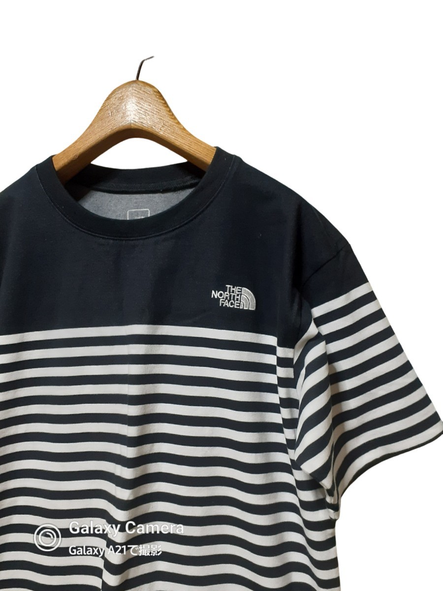 THE NORTH FACE Panel Border Tee ショートスリーブパネルボーダーティー Tシャツ 半袖 ロゴ MEN-XL 黒 ブラック 白_画像1