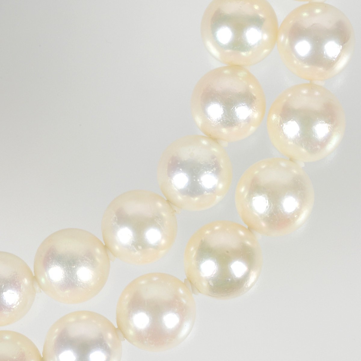 .. pearl 7.4-7.9mm necklace 44cm 37.4g white group free shipping [c235] pearl book@ pearl used ‡