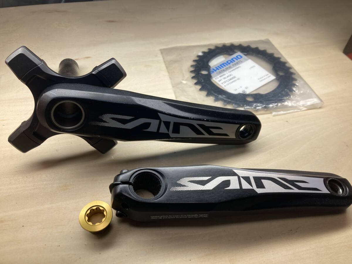 SHIMANO　セイント　クランク　クランク長170ｍm　３４Tチェーンリング（未使用)付き　_画像1