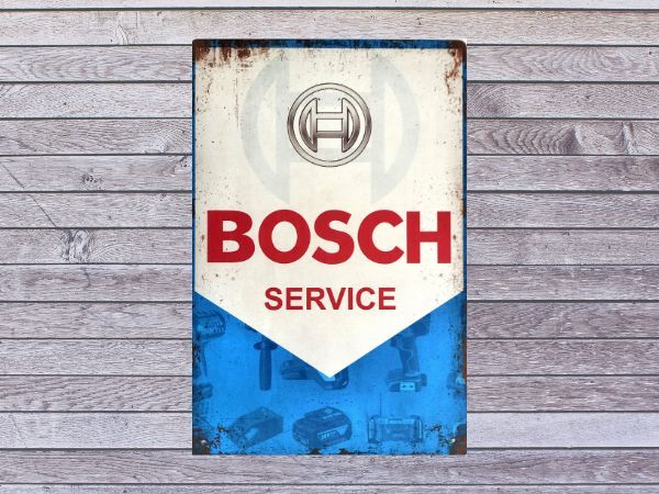 ブリキ看板 BOSCH ボッシュ 186 ツール 工具 DIY 車 メタルプレート ビンテージ インテリア ガレージ アメリカン雑貨 レトロ風 新品_画像2