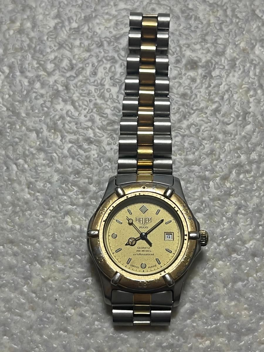 稼働品】TAGHEUER HEUER 頂く 旧ロゴ ゴールド文字盤 964.015 稼働品】TAGHEUER HEUER 頂く 旧ロゴ ゴールド文字盤 964.015