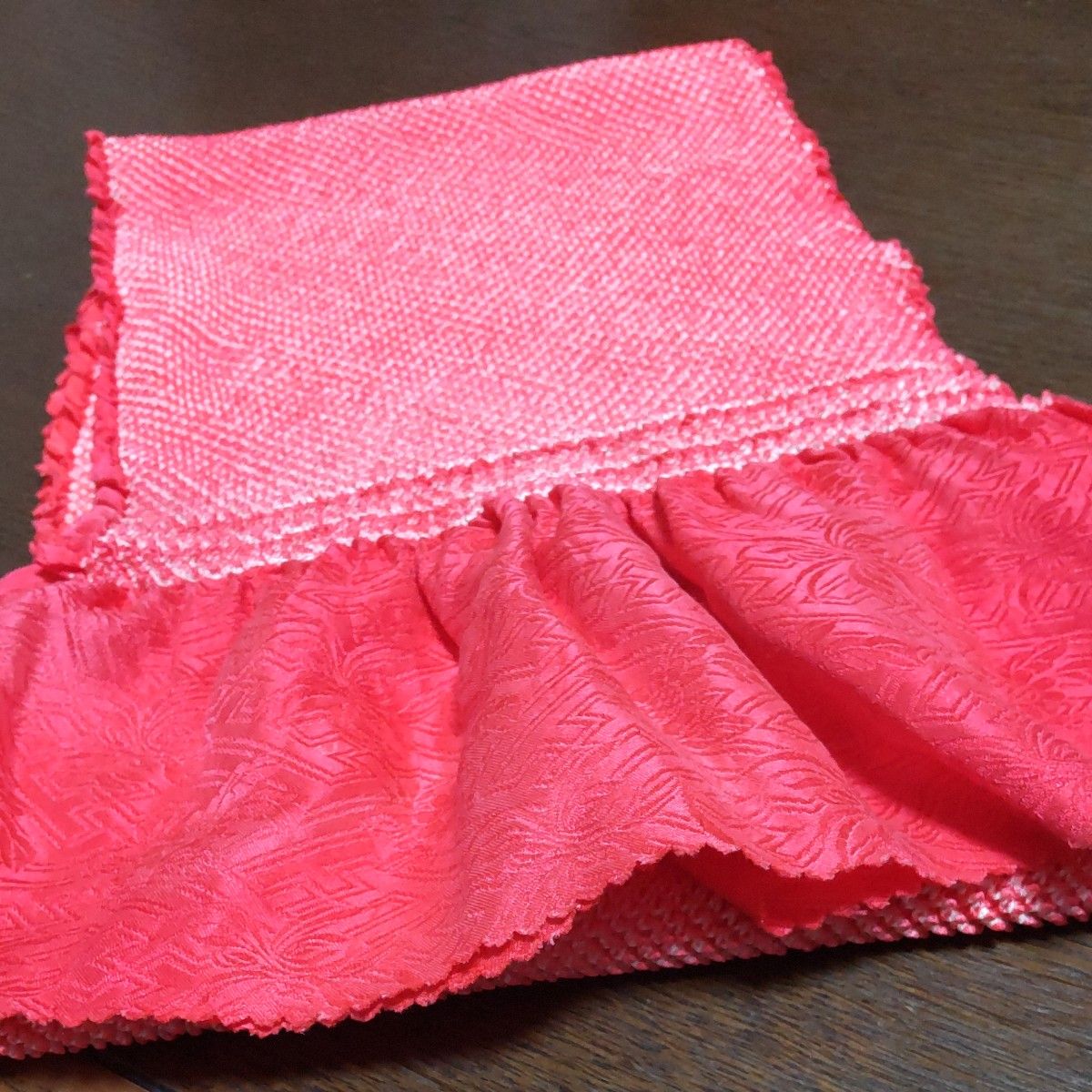 帯揚げ 帯締め 伊達襟セット  かわいい赤 正絹