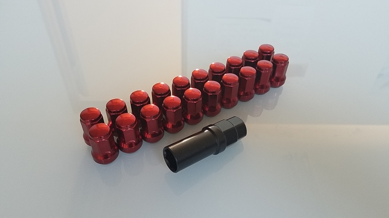  lock nut M12×P1.25 red steel made non penetrate type taper angle 60 times 7 square shape type exclusive use adaptor attaching for 1 vehicle set 