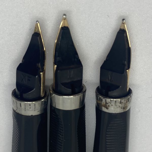 PARKER パーカー 万年筆 STERLING シルバー2本/ゴールド1本 計3本 ペン先14K刻印 MADE IN USA刻印 長期自宅保管品_画像4