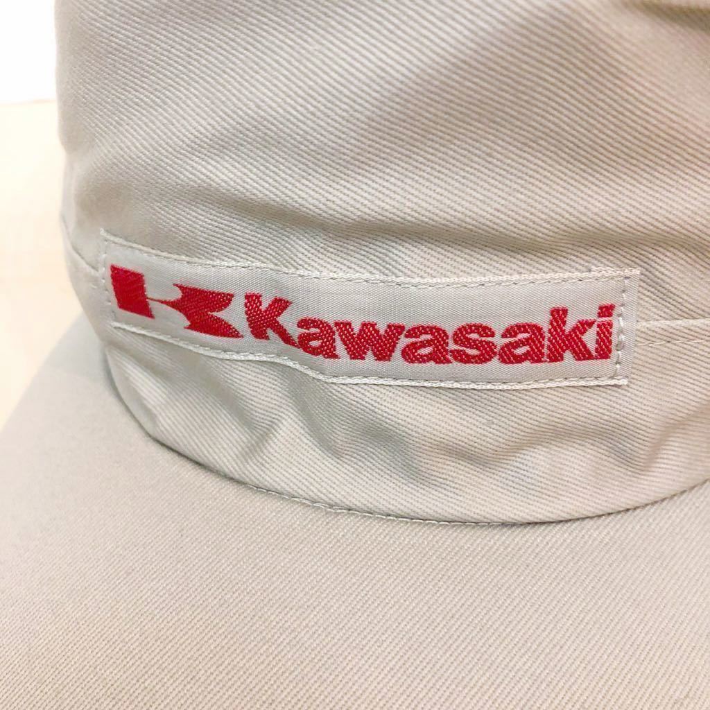 【希少】kawasaki 帽子 川崎重工 川重 カワサキ オートバイ 川崎重工業 モーターサイクル 作業帽子 キャップ ワークキャップ バイク bike