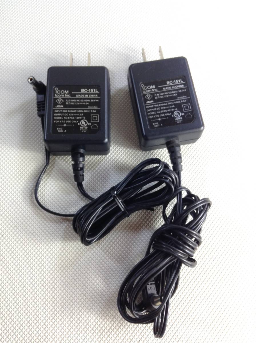 S4094*ICOM Icom special small electric power transceiver 2 pcs. set IC-4077 charger BC-164 microphone HM-153PL adaptor BC-151L guarantee have 