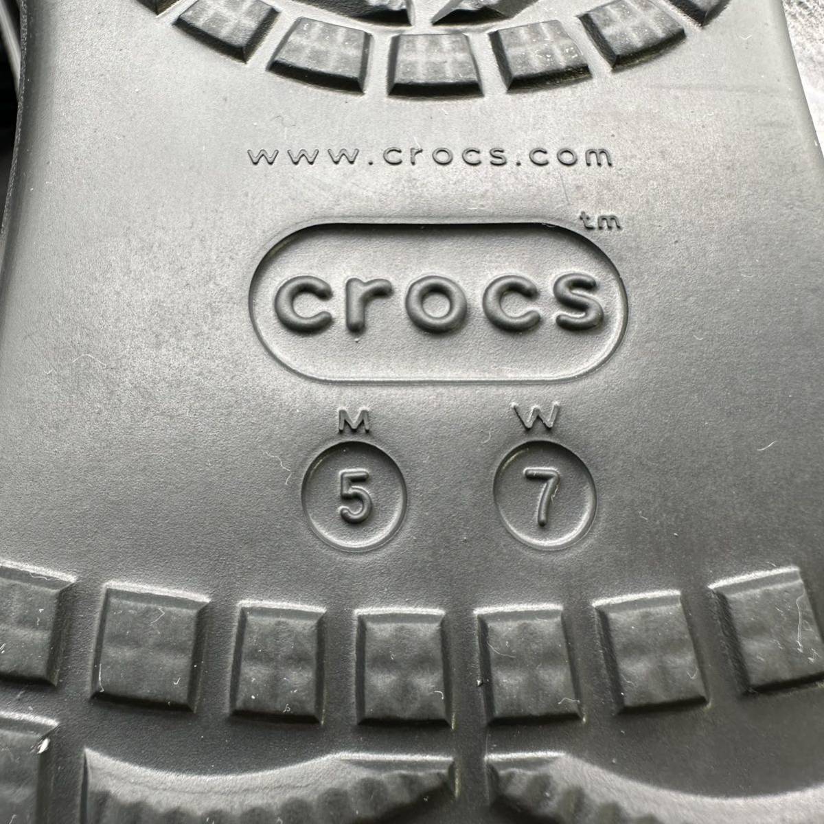 【美品】crocs クロックス 23 サンダル 厚底 W7 ブラック①の画像10