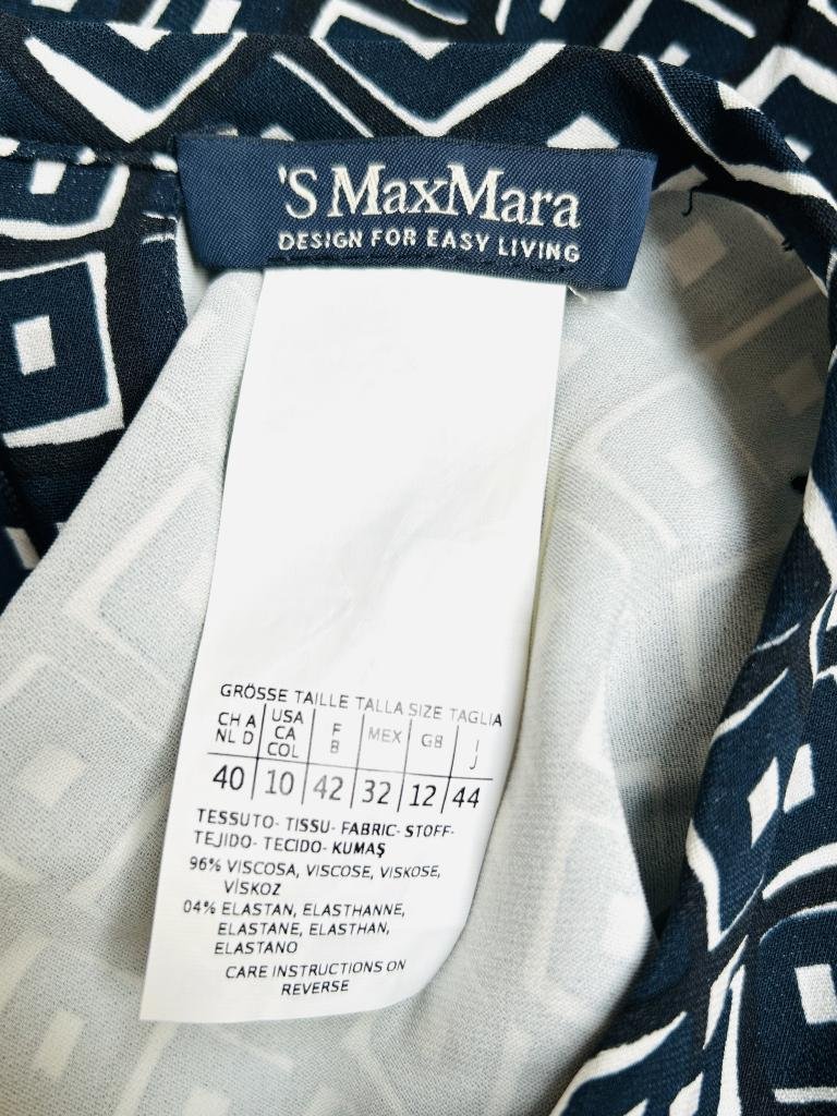 【送料込】'S Max Mara ◇ ワンピース ◇ レディース【6434671】エス マックスマーラ M 濃紺 / 大人 エレガント 柄 モノトーン 春夏 きれい_画像5