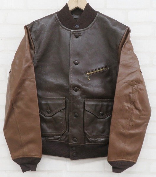 3J3778/未使用品 RRL Meyers Leather Jacket ダブルアールエル レザージャケット_画像2