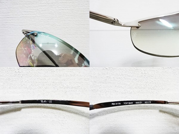 廃盤 美品 RayBan RB3179 TOPBAR 003/Z1 青 ブルーミラーグラディエント グラデーション レイバン サングラス B'z 稲葉 佐藤琢磨 3183 3186