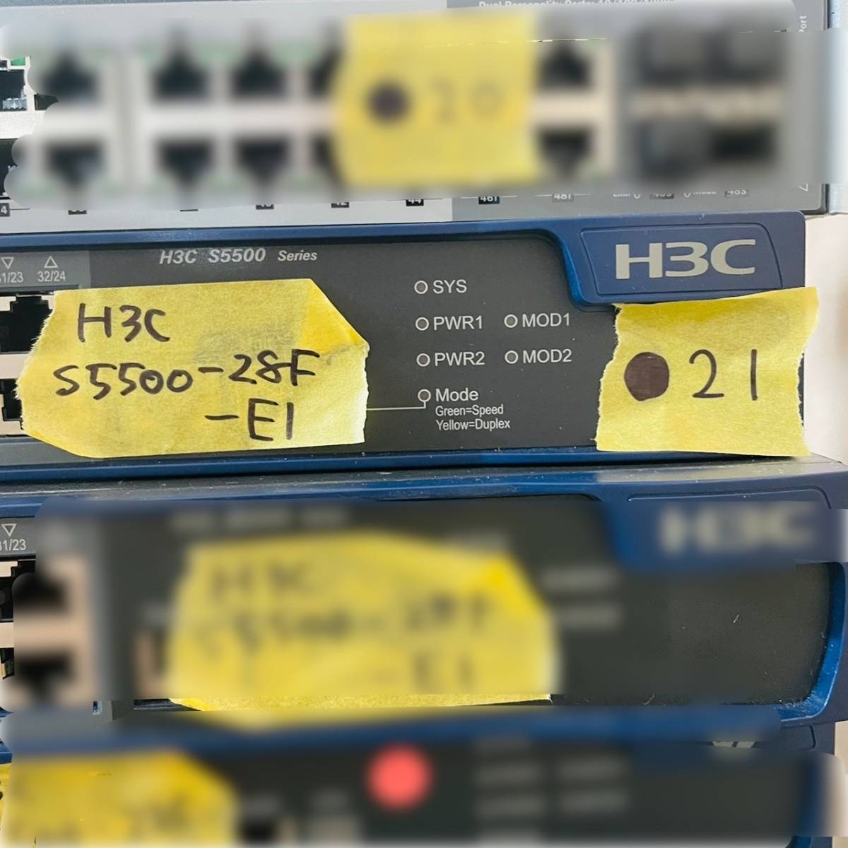 ●21【通電OK】H3C S5500-28F-EI Ethernet switch ネットワーク インターネット 回線 通信機器 機材 拡張 イーサネットハブの画像4