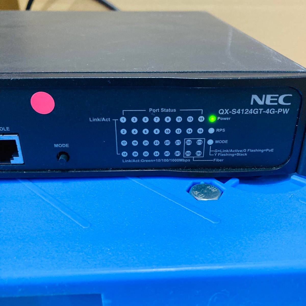209【通電OK】 NEC QX-S4124GT-4G-PW レイヤ2 インテリジェント PoE+ スイッチ switch 1Gx24p SFPx4p スイッチングハブ ネットワークの画像2