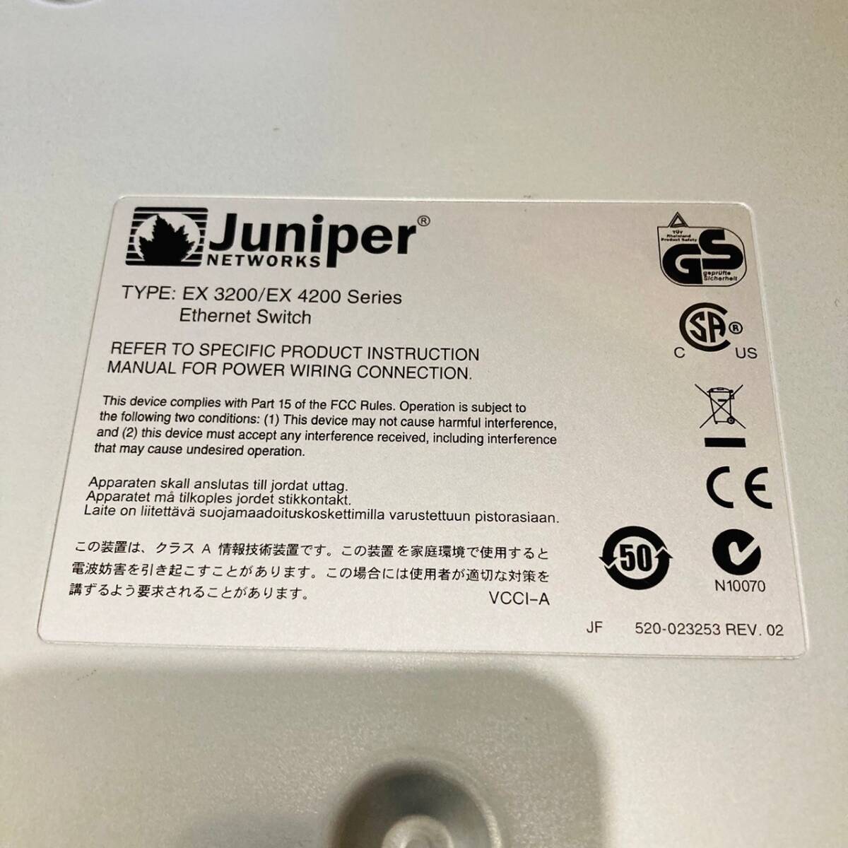 ＊51【通電OK】Juniper EX4200-24T L2 L3 スイッチ switch ルーティング・エンジン 24ポート 8PoE バーチャル・シャーシ対応 ジュニパーの画像10