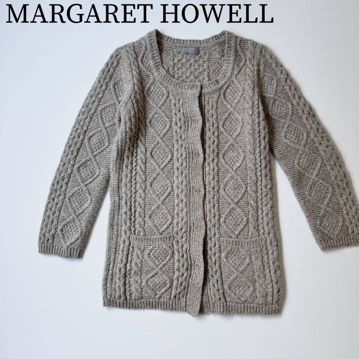 MARGARET HOWELL マーガレットハウエルニットカーディガン　セーター プルオーバー　リブニット　ローゲージ トップス レディース_画像1