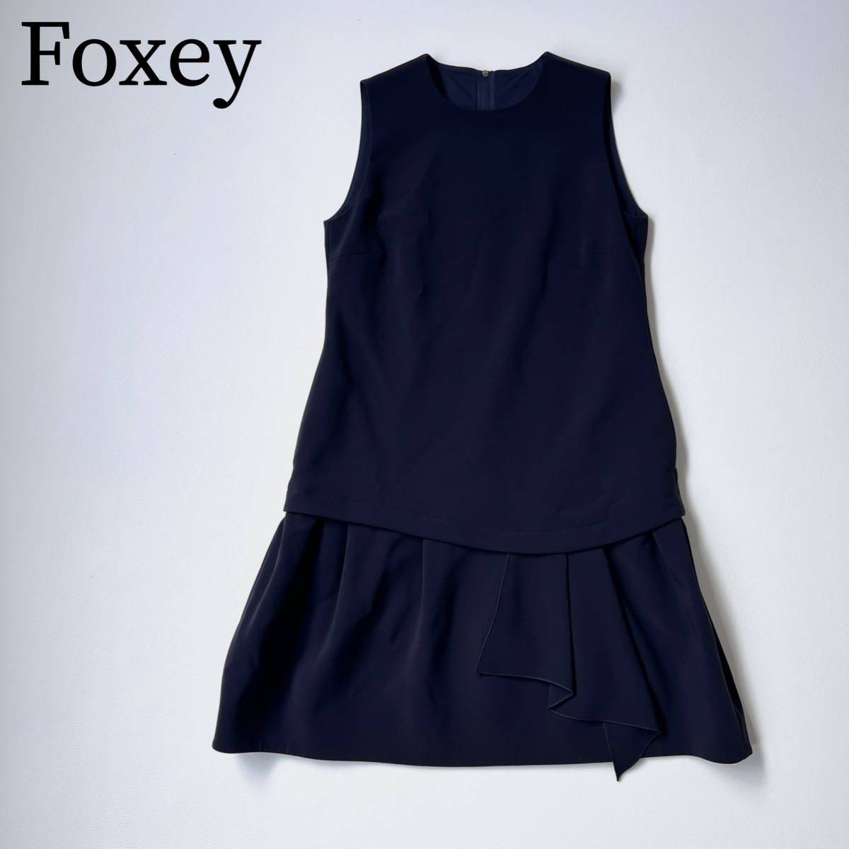 FOXEY NEW YORK フォクシーニューヨーク ドレス　オルセ フレアワンピース チュニック ノースリーブ　美品 パーティ　結婚式　 レディース_画像1