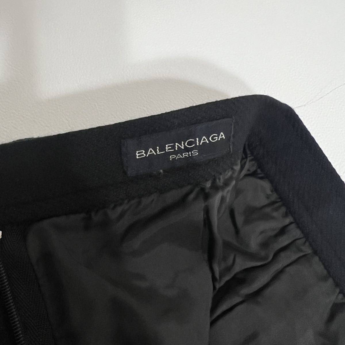 BALENCIAGA バレンシアガ ロングスカート　フレアスカート デザイン　ブラック　カシミヤ混　スリット ヴィンテージ　vintage レディース_画像8