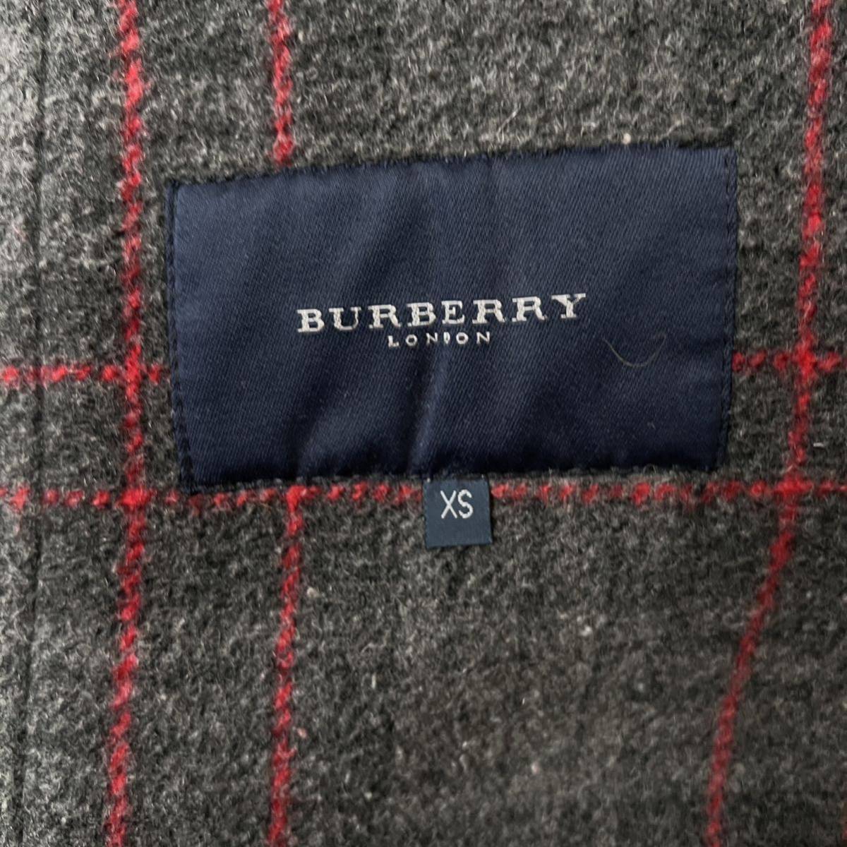 美品　BURBERRY LONDON バーバリーロンドン ロングコート　ダッフルコート アウター　ブルゾン　裏地チェック フード　ダブルフェイス生地_画像9