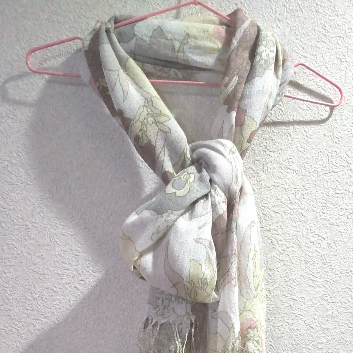 春の ストール スカーフ ボタニカル柄 花柄 春色 180×60cm セオリア