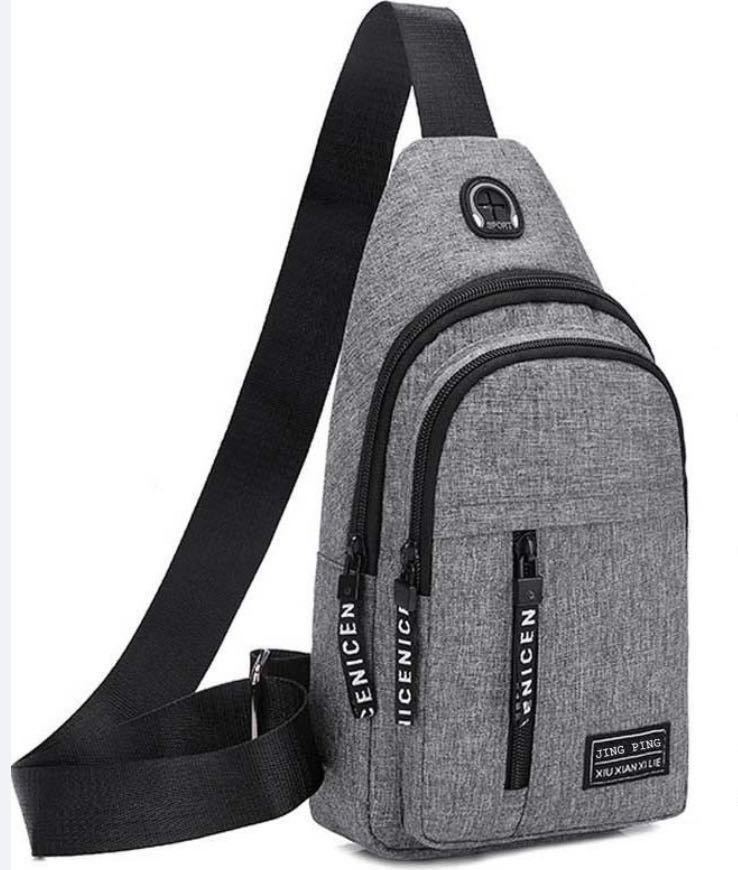 # men's body bag shoulder bag one shoulder light weight water-repellent black USB port diagonal .. bag smartphone charge compact 